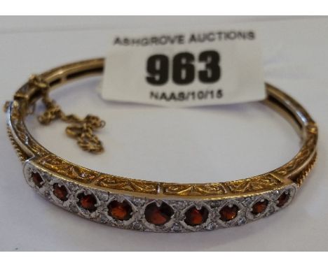Gold Ruby Antique Bangle.
