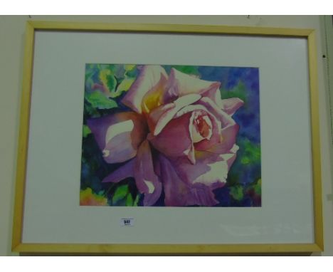 Brenda Malley (Ireland b.1954). Rose Light. Watercolour, signed l.r., and titled verso with artist's label. 15.5 x 19.5ins.  