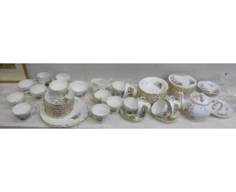 A Duchess China Tea and Dinner Service; decorated with fox hunting scenes.