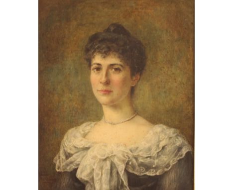 Norah Fulcher, portrait study of the Honorable Mrs Charles Harbord of Gunton Hall, Norfolk, signed watercolour, 55cm x 45cm