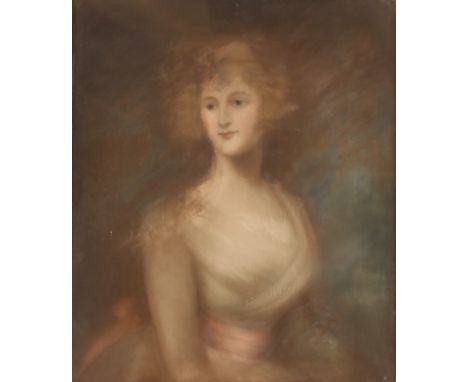 Late 19th Century school, portrait study of a young beauty, unsigned pastel, 75cm x 63cm, contained in an ornate decorative g