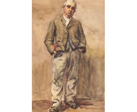 Early 20th Century school, watercolour study of an elderly man, indistinctly initialled, dated 1909; another similar head and