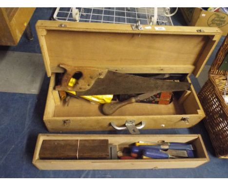 A Collection of Carpenters Tools Chisels, Saws etc 