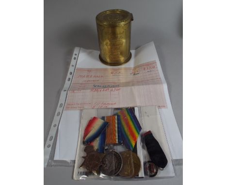 WW1 Trio comprising 1914-15 star, war and victory medals to Driver H. Marshall Royal Field Artillery, together with a YMCA me