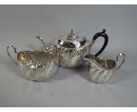 A Three Piece Silver Plated Tea Service 