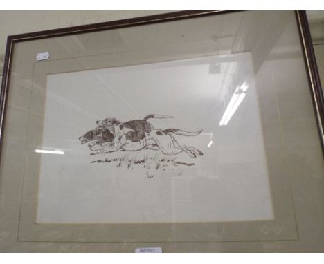A Framed Print Hound in Full Cry 