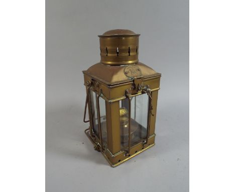A Reproduction Brass Ships Lamp
