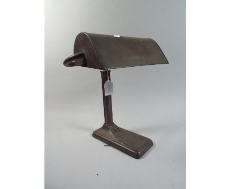 A Metal Art Deco Desk Lamp with Weighted Base 