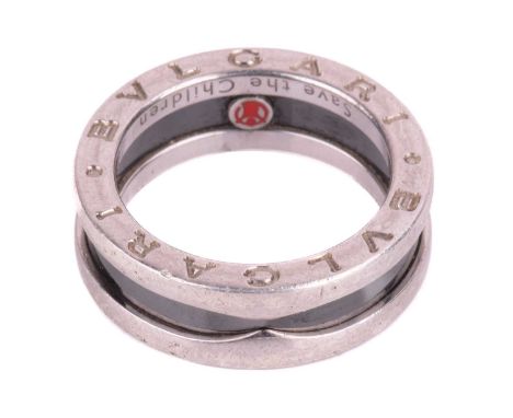 Bulgari - Save the Children B.zero 1 ring, with black ceramic insert, signed and numbered, Italian assay marks for silver, si