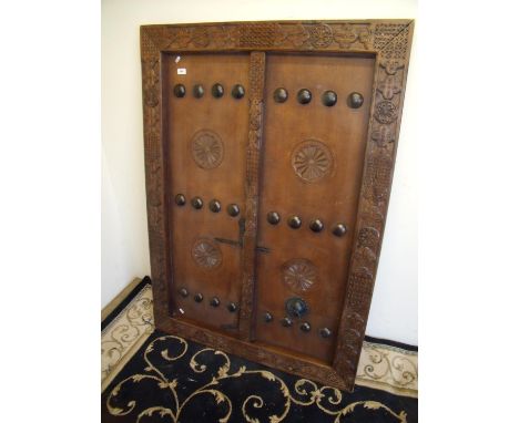 20th C Malaysian style carved wood panel (101cm x 140cm) 