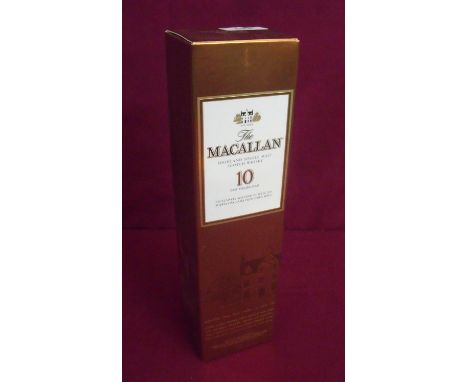 Boxed Macallan 10 Year Old Highland Single Malt Scotch Whisky 