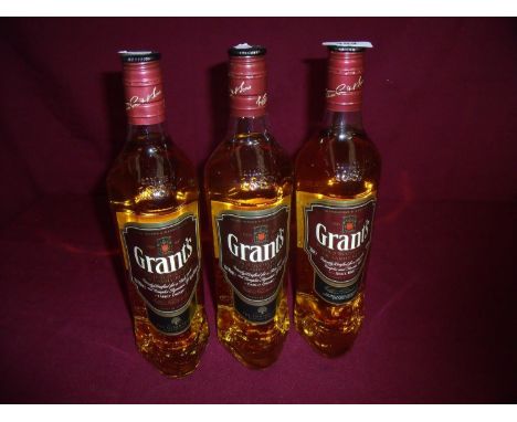 Three 70cl bottles of Grants Red Scotch Whisky (3) 