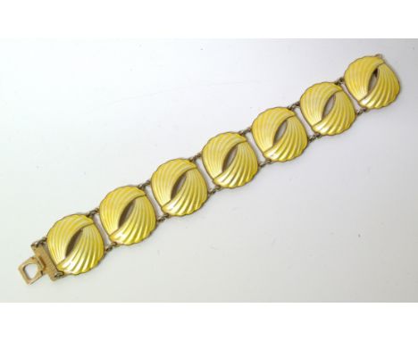 Nils Elvik Art Deco silver and enamel bracelet, stamped .925. Condition reports are not available for our Interiors Sales