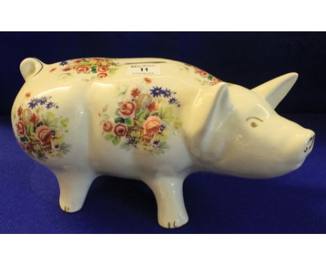 Modern ceramic florally decorated pig moneybox. (B.P. 24% incl. VAT)