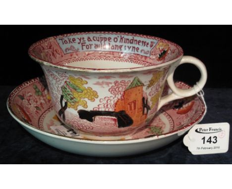 Burslem china transfer printed breakfast cup and saucer.(B.P. 24% incl. VAT)