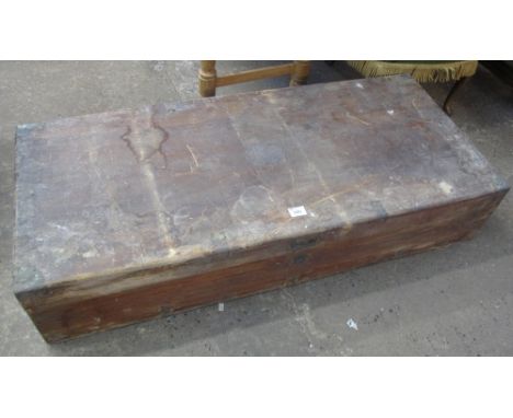 19th Century camphor wood campaign trunk with brass carrying handles.(B.P. 24% incl. VAT)   CONDITION REPORT:  123 x 53 x 23c
