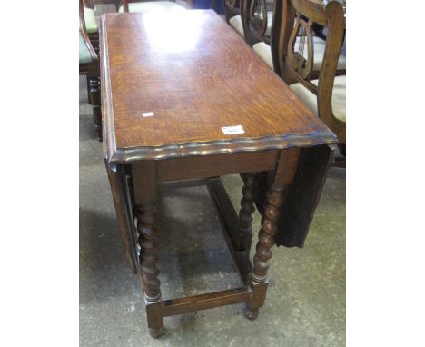 Early 20th Century oak barley twist gate legged table. (B.P. 24% incl. VAT)