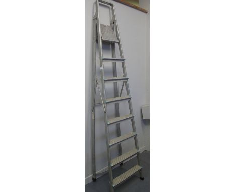 Modern Beldray domestic two section folding aluminium ladder. (B.P. 24% incl. VAT)   CONDITION REPORT:  Used condition.  Work