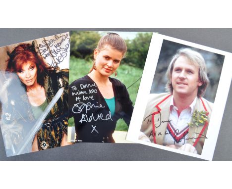 Estate of Dave Prowse - Doctor Who - a collection of x3 Dr Who cast signed 8x10" colour photographs, comprising: Peter Daviso