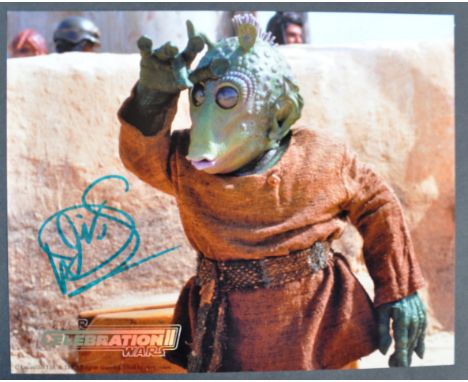 Estate of Dave Prowse - Star Wars Celebration II - Warwick Davis (Wald) - autographed official 8x10" colour photograph from t