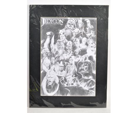 Estate of Dave Prowse - Star Wars - a Jedicon UK exclusive large artwork print of the original pencil drawing depicting vario