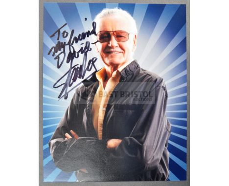 Estate of Dave Prowse - Marvel - Stan Lee (1922-2018) - a uniquely signed autographed 8x10" colour photograph of Lee in a hal
