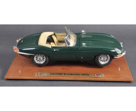 Estate of Dave Prowse - an original Bburago made 1/18 scale diecast Jaguar ' E ' Cabriolet. A dark green example presented on