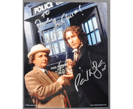 Estate of Dave Prowse - Doctor Who - dual signed 8x10" colour photograph from the 1996 Dr Who Movie, signed by Sylvester McCo