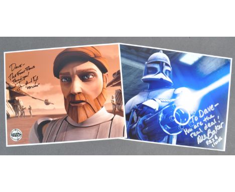 Estate of Dave Prowse - Star Wars The Clone Wars - two autographed 8x10" Official Pix Clone Wars photographs, both dedicated 