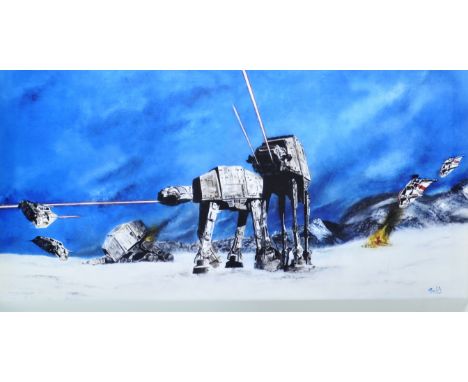 Estate of Dave Prowse - Star Wars - S. Mohamed (Official Star Wars Artist) - limited edition canvas print depicting the AT-AT