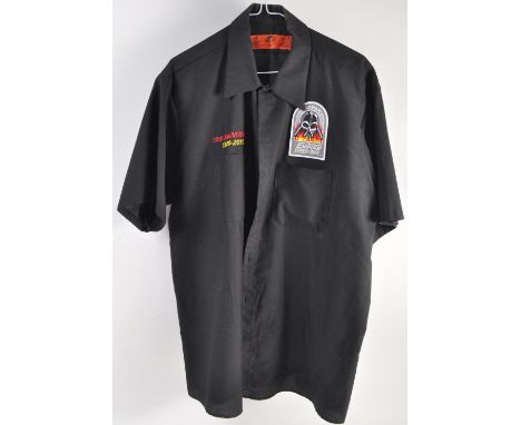 Estate of Dave Prowse - Star Wars - Mr Prowse's personal Empire Strikes Back 30th Anniversary worn shirt. Black, with short s