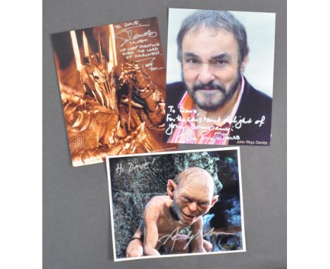 Estate of Dave Prowse - Lord Of The Rings - a collection of x3 autographed 8x10" colour photographs from the franchise, all s