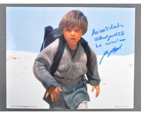 Estate of Dave Prowse - Star Wars - Jake Lloyd (Anakin Skywalker) - uniquely autographed official Lucasfilm Ltd image from Ep