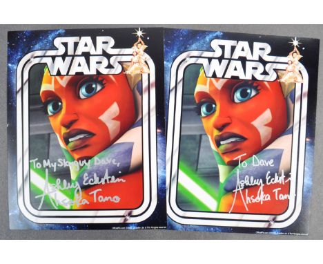 Estate of Dave Prowse - Star Wars - Ashley Eckstein (Clone Wars) - pair of autographed Official Pix 8x10" colour photographs,