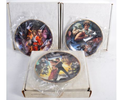 Estate of Dave Prowse - Star Wars - Hamilton Collection - a set of x3 1993 Hamilton Collection made Star Wars ceramic plates 