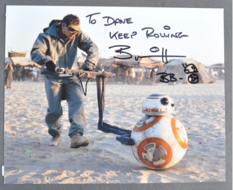 Estate of Dave Prowse - Star Wars - Brian Herring (BB8 Puppeteer) - autographed 8x10" colour photograph of Herring on set of 