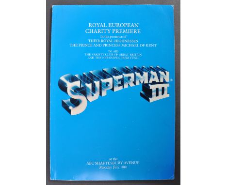 Estate of Dave Prowse - Superman III (1983) - Mr Prowse's personally used programme from Royal European Charity Premiere of t