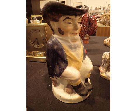 Large antique Staffordshire toby jug, H: 25 cm 