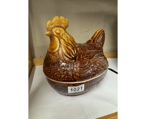 A vintage lidded chicken dish