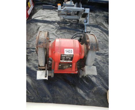 A bench grinder