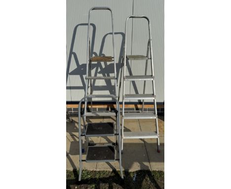 2 Aluminium step ladders &amp; 1 small step ladder.