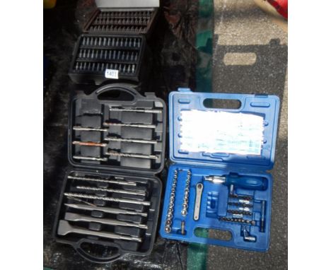 Multi tool kits of screwdriver bits &amp; masonry drills etc.