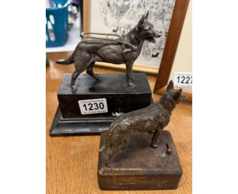 A vintage Louis Lejeune guide dog mascot &amp; a 1930's spelter dog