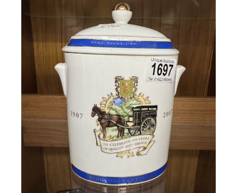 A Ringtons centenary 1907 - 2007 fine bone china tea caddy / biscuit jar