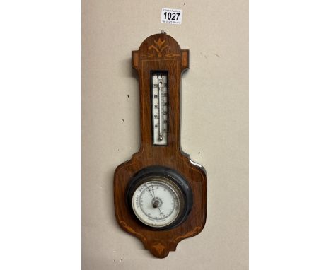 An Edwardian inlaid aneroid barometer