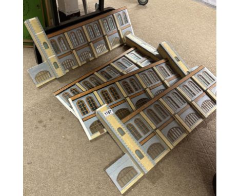 4 vintage Ho/OO gauge railway station frontage panels