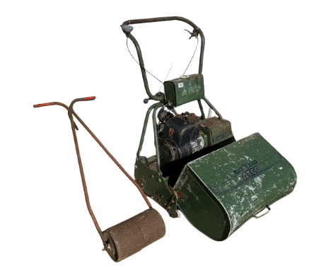 A Royale B24 cylinder mower and a garden roller.