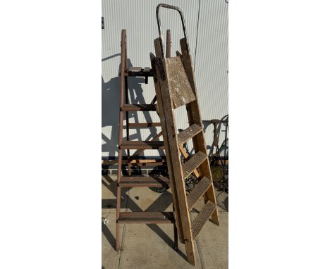 2 Wooden step ladders