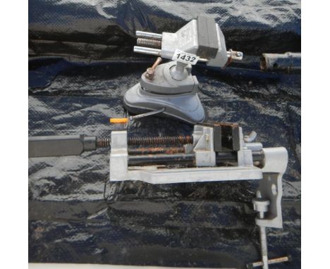 A pedestal drill vice &amp; 1 other