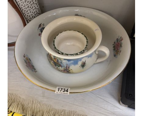 A large vintage bowl etc